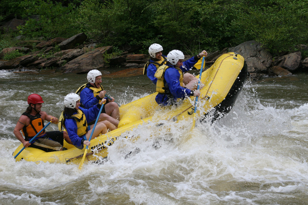 Group of People White Water Rafting in Blue Ridge GA