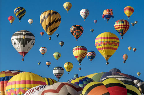 Many Colorfull Hot Air Balloons