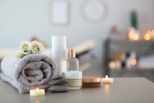 Beautiful Spa Composition of Towels & Spa Accessories