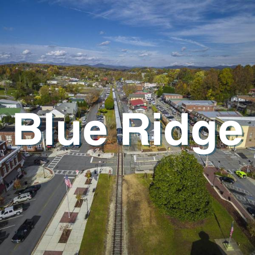 Blue Ridge Georgia with white text Blue Ridge