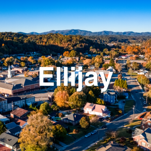 Ellijay Georgia with white text Ellijay