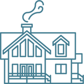 Icon illustration of an elevated cabin